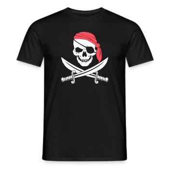 Jolly Roger laisse tomber Shipwrecked Pirate - T-shirt homme - noir - Devant - AI Model Male 178 light (178cm)