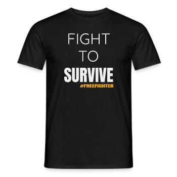 Fight to survive, mma, boxe, fight spirit - T-shirt homme - noir - Devant - AI Model Male 178 light (178cm)