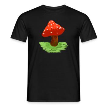 Roter Pilz auf T-Shirt - Männer T-Shirt - Schwarz - Vorne - AI Model Male 178 light (178cm)