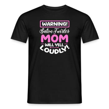 avertissement bâton virevoltant maman crier fort Design - T-shirt homme - noir - Devant - AI Model Male 178 light (178cm)