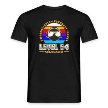 Level 54 - Men's T-Shirt - black - Front - AI Model Male 178 light (178cm)
