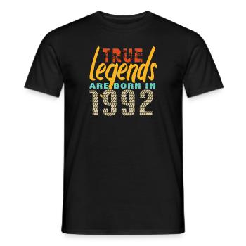 Les vrais légendes sont nés en 1992. Année 2025. - T-shirt homme - noir - Devant - AI Model Male 178 light (178cm)