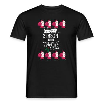 Pull moche cadeau de Noël saison jolly - T-shirt homme - noir - Devant - AI Model Male 178 light (178cm)