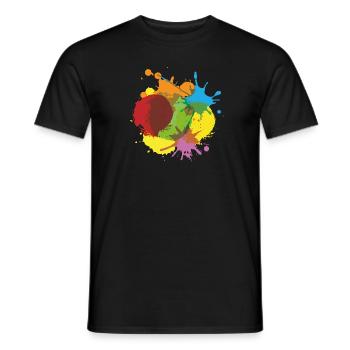 Color splatter blob color colorful painter gift cool - Men's T-Shirt - black - Front - AI Model Male 178 light (178cm)