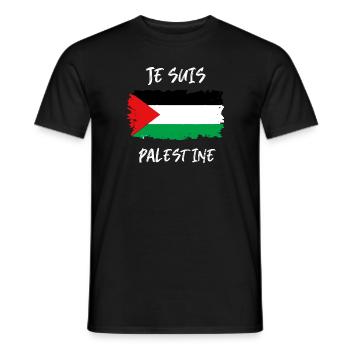 Je suis Palestine - Liberté pour la Palestine - T-shirt homme - noir - Devant - AI Model Male 178 light (178cm)