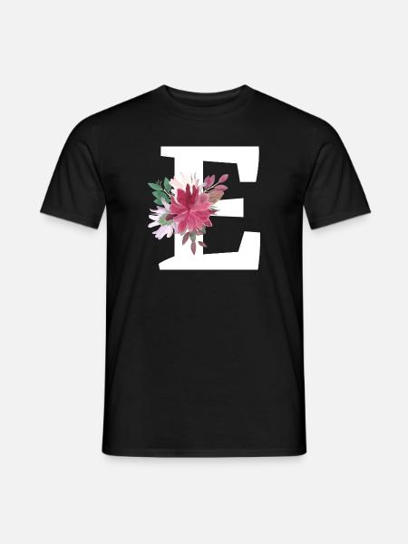 Floral Letter - Men's T-Shirt - black