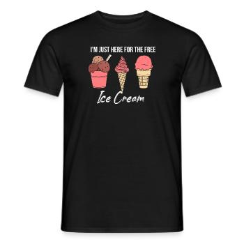 Ich Bin Nur Wegen Des Kostenlosen Eises Hier - Männer T-Shirt - Schwarz - Vorne - AI Model Male 178 light (178cm)