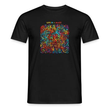 Life Is A Maze - Männer T-Shirt - Schwarz - Vorne - AI Model Male 178 light (178cm)