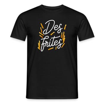 Des frites - T-shirt homme - noir - Devant - AI Model Male 178 light (178cm)
