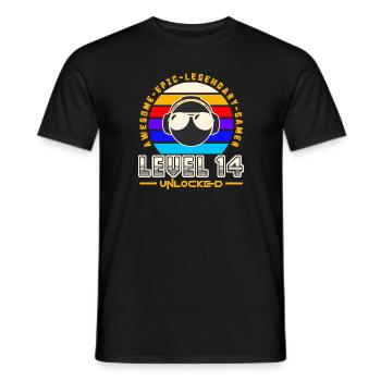 Level 14 - T-shirt homme - noir - Devant - AI Model Male 178 light (178cm)
