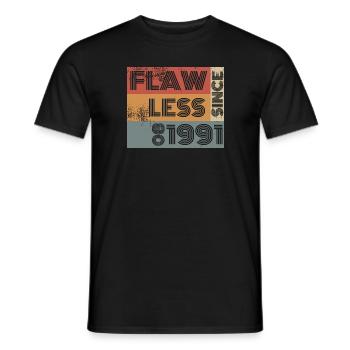 33. Geburtstag Flawless since 08/1991 - Männer T-Shirt - Schwarz - Vorne - AI Model Male 178 light (178cm)
