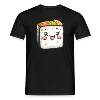 Bande dessinée de sushi drôle - T-shirt homme - noir - Devant - AI Model Male 178 light (178cm)