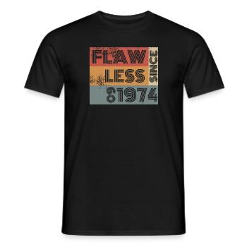 50th birthday Flawless since 09/1974 - Men's T-Shirt - black - Front - AI Model Male 178 light (178cm)