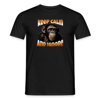 Keep calm and ignore - Männer T-Shirt - Schwarz - Vorne - AI Model Male 178 light (178cm)