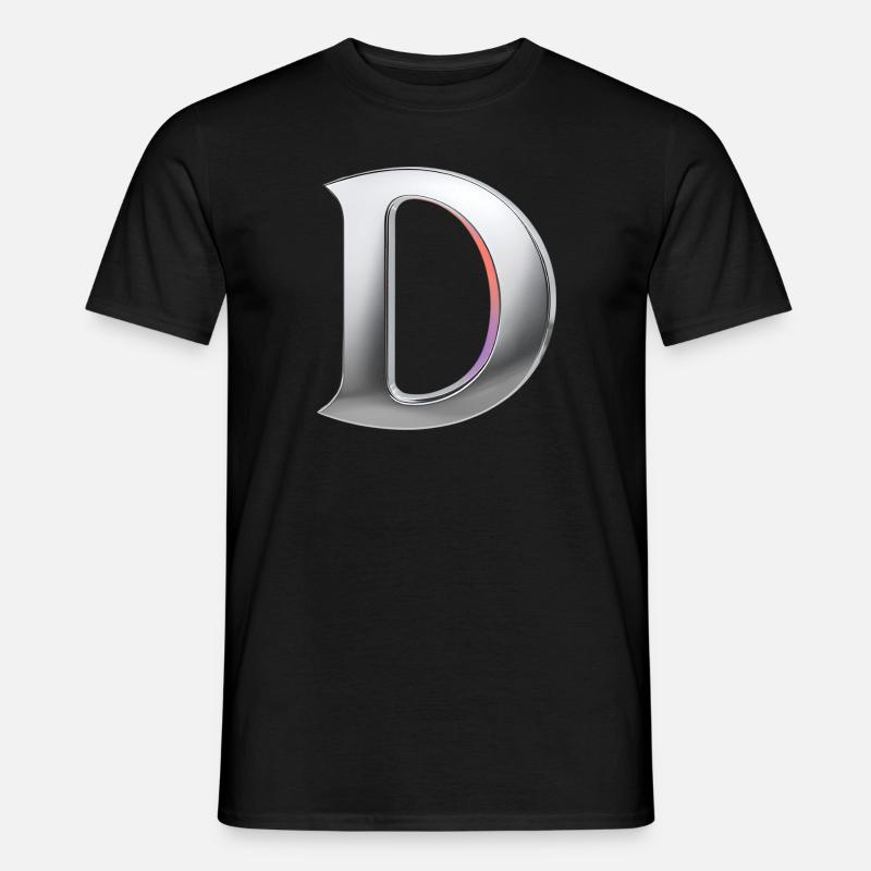 Chrome ,, D " Metallic - Männer T-Shirt - Schwarz