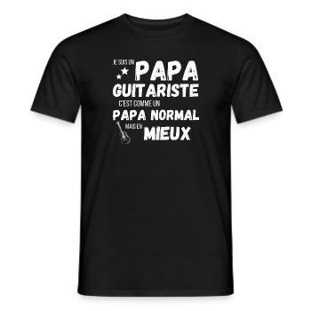 Un papa guitariste c'est comme un papa norma - T-shirt homme - noir - Devant - AI Model Male 178 light (178cm)