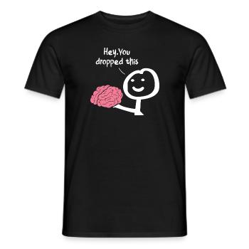 Hey vous avez laissé tomber ceci - T-shirt homme - noir - Devant - AI Model Male 178 light (178cm)