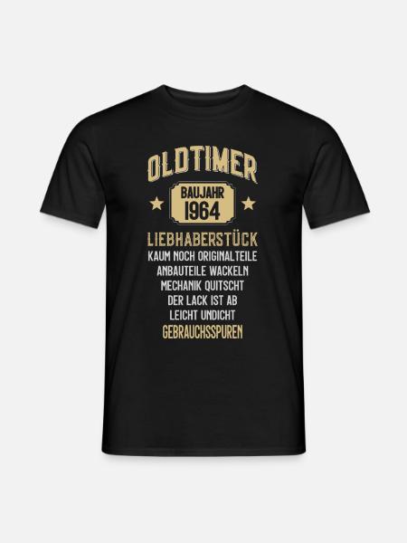 LUSTIG OLDTIMER 1964 LIEBHABERSTÜCK 62. GEBURTSTAG - Männer T-Shirt - Schwarz