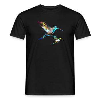 kolibri, graffiti ,malerei, vogel,malerei, - Männer T-Shirt - Schwarz - Vorne - AI Model Male 178 light (178cm)