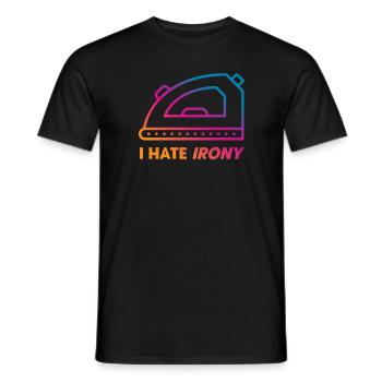 Je déteste l’ironie - T-shirt homme - noir - Devant - AI Model Male 178 light (178cm)