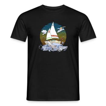 Segelboot - Männer T-Shirt - Schwarz - Vorne - AI Model Male 178 light (178cm)