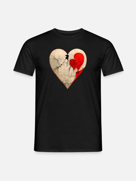 BROKEN HEART - Men's T-Shirt - black
