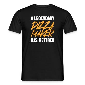 A legendary Pizzamaker has retired - Männer T-Shirt - Schwarz - Vorne - AI Model Male 178 light (178cm)