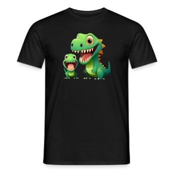 Dinosaur Baby Tyrannosaurus Two Dino T-Rex - Men's T-Shirt - black - Front - AI Model Male 178 light (178cm)