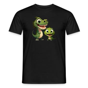 Dinosaur Baby Tyrannosaurus Two Dino T-Rex - Men's T-Shirt - black - Front - AI Model Male 178 light (178cm)