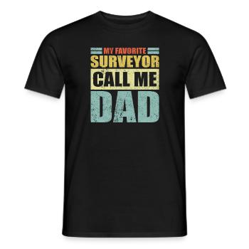 Vintage Mein Lieblingsvermesser nennt mich Papa Vaters - Männer T-Shirt - Schwarz - Vorne - AI Model Male 178 light (178cm)