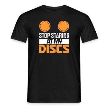 Arrêtez de regarder mes disques Frisbee Golf Disc - T-shirt homme - noir - Devant - AI Model Male 178 light (178cm)