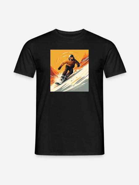 T-shirt art: snowboarders in action - Men's T-Shirt - black