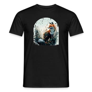 Fox Nature Forest Protection de l’environnement Protection du climat - T-shirt homme - noir - Devant - AI Model Male 178 light (178cm)