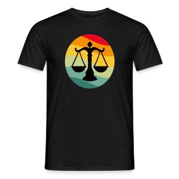 balance rétro vintage sunset zodiaque signe astro - T-shirt homme - noir - Devant - AI Model Male 178 light (178cm)
