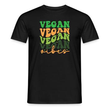 vegan vibes, veganuary, healthy eating, vegan - Men's T-Shirt - black - Front - AI Model Male 178 light (178cm)