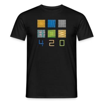Quadrat-Mosaik 420 - Männer T-Shirt - Schwarz - Vorne - AI Model Male 178 light (178cm)