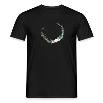Botanik Blumen Kreis personalisierbar - Männer T-Shirt - Schwarz - Vorne - AI Model Male 178 light (178cm)