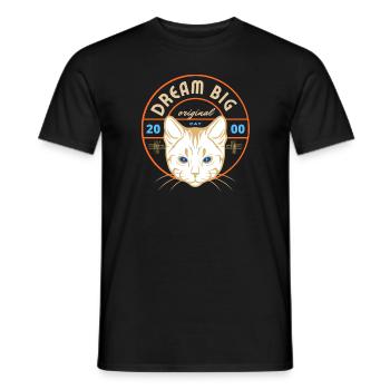 Dream Big Cat - Männer T-Shirt - Schwarz - Vorne - AI Model Male 178 light (178cm)