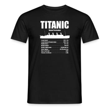 Titanic Vessel Particulars - Men's T-Shirt - black - Front - AI Model Male 178 light (178cm)