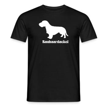 Rauhaardackel Silhouette - Männer T-Shirt - Schwarz - Vorne - AI Model Male 178 light (178cm)
