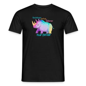 Nashörner sind wie Einhörner nur fetter - Männer T-Shirt - Schwarz - Vorne - AI Model Male 178 light (178cm)