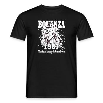 Bonanza 1967 - year of birth - Bonanza wheel - vintage - Men's T-Shirt - black - Front - AI Model Male 178 light (178cm)
