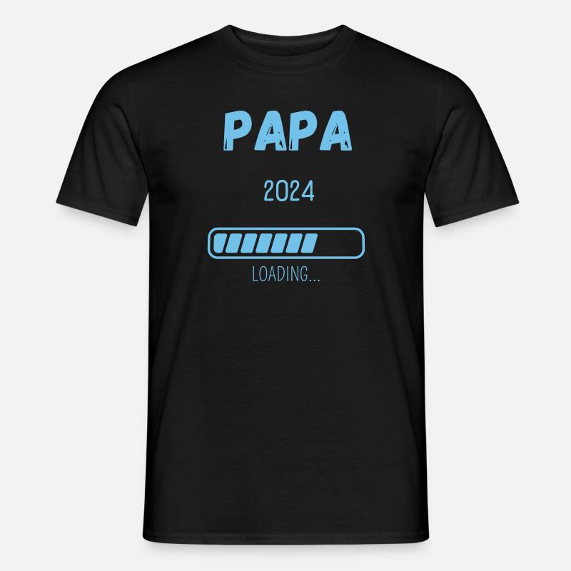 Papa 2024 Loading... - Männer T-Shirt - Schwarz