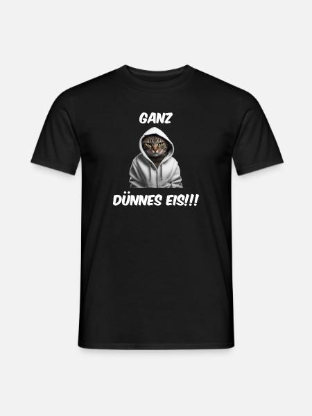Gute Laune Katze - Männer T-Shirt - Schwarz