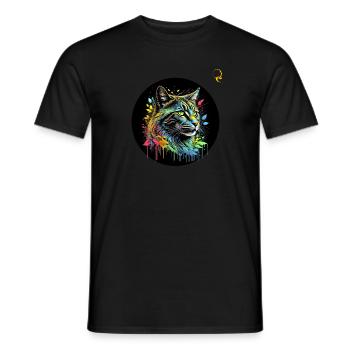 KATZENFARBE - Männer T-Shirt - Schwarz - Vorne - AI Model Male 178 light (178cm)