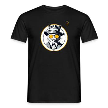 KATZENARTIGER STIL - Männer T-Shirt - Schwarz - Vorne - AI Model Male 178 light (178cm)