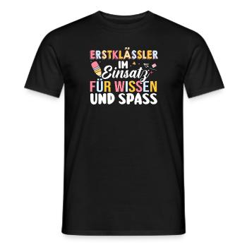 First Grade Elementary School Back to School Gift - Men's T-Shirt - black - Front - AI Model Male 178 light (178cm)