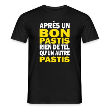 un bon pastis humour - T-shirt homme - noir - Devant - AI Model Male 178 light (178cm)
