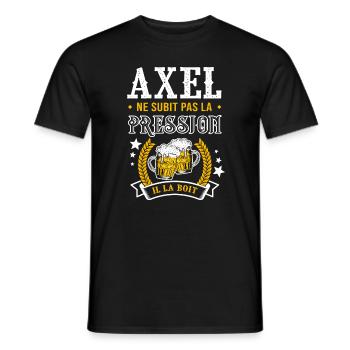 Axel bière axel cadeau Axel fêtes - T-shirt homme - noir - Devant - AI Model Male 178 light (178cm)
