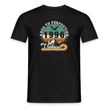 Aged to perfection 1997 Retro -Edition 2025. - Men's T-Shirt - black - Front - AI Model Male 178 light (178cm)